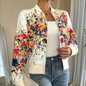 Vibrant Multicolor Women's Bomber Jacket
